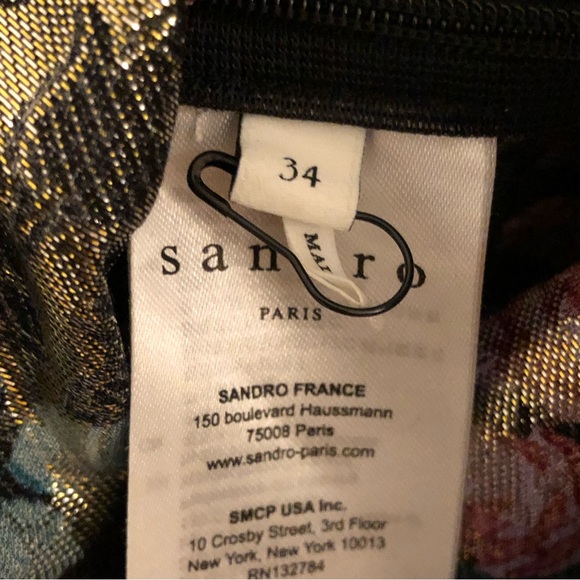 NWOT Sandro Paris luxury designer colorful dress $370 MSRP - Picture 16 of 16